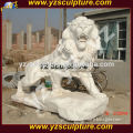 Europe style outdoor decoration white marble lion statue